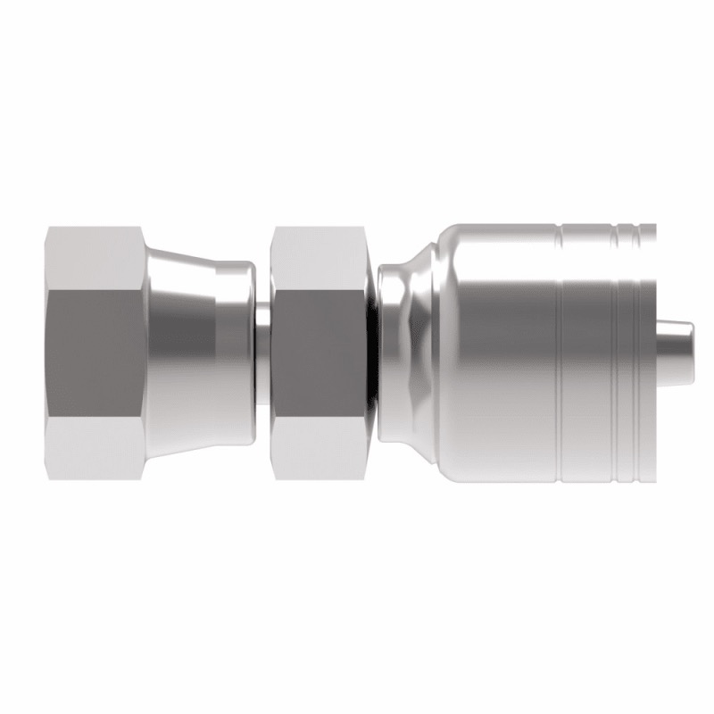 Raccord pivotant (swivel) 3/8 boyau X G 3/8 F-BSPP face plate (HIAB) droit (pour boyaux H280, H290, H039, EC215)