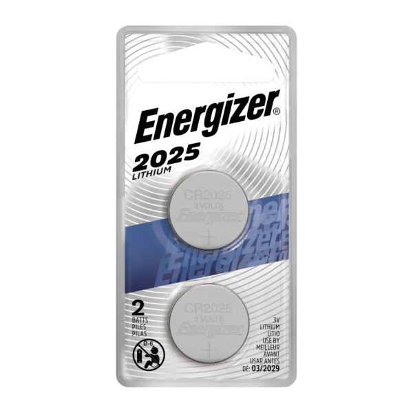 Pile bouton au lithium Energizer® CR2025 3V (2/pqt)