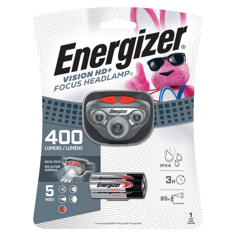 Lampe frontale Energizer® Vision HD+ à DEL 400 lumens 3 piles AAA incluses