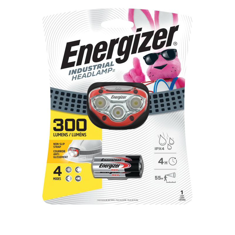 Lampe frontale industrielle Energizer® Vision HD à DEL 300 lumens 3 piles AAA incluses