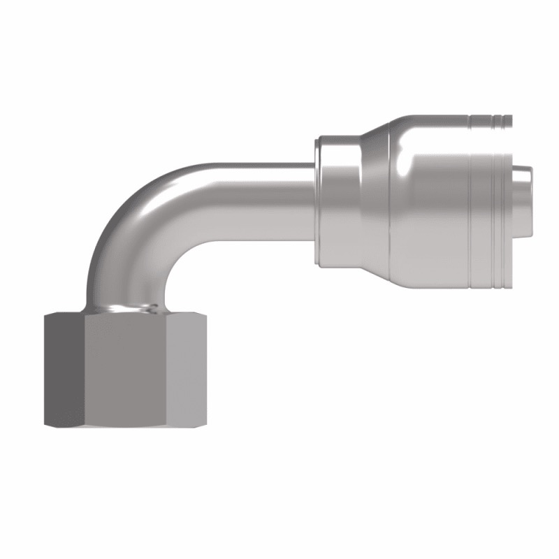 1/4 hose X 1/4 F-ORS short tube 90 deg swivel fitting (for H280, H290, H039, EC215 hoses)