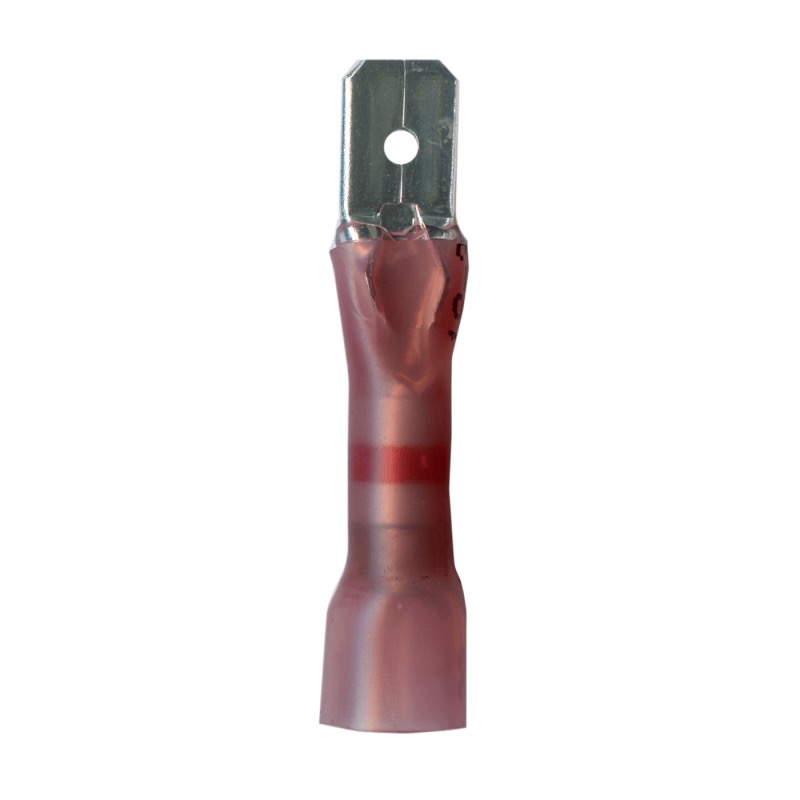 Solder and seal male quick disconnect terminal 20-18 GA X 0.250 red