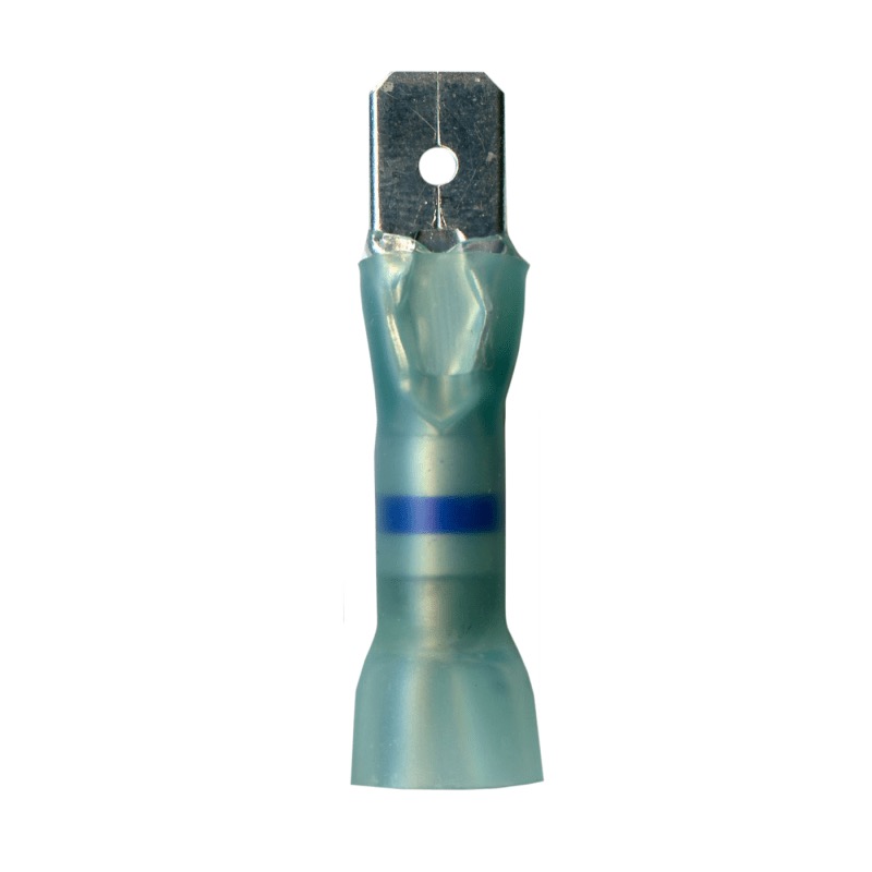 Crimp solder and seal male quick disconnect terminal 16-14 GA X 0.250 blue