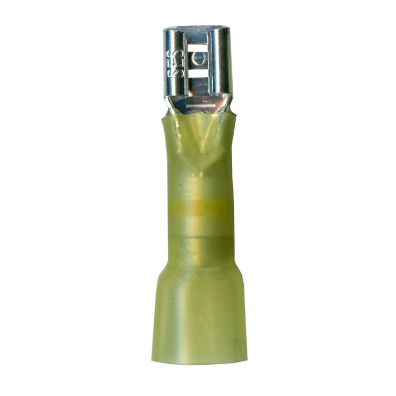 Solder and seal female quick disconnect terminal 12-10 GA X 0.250 yellow