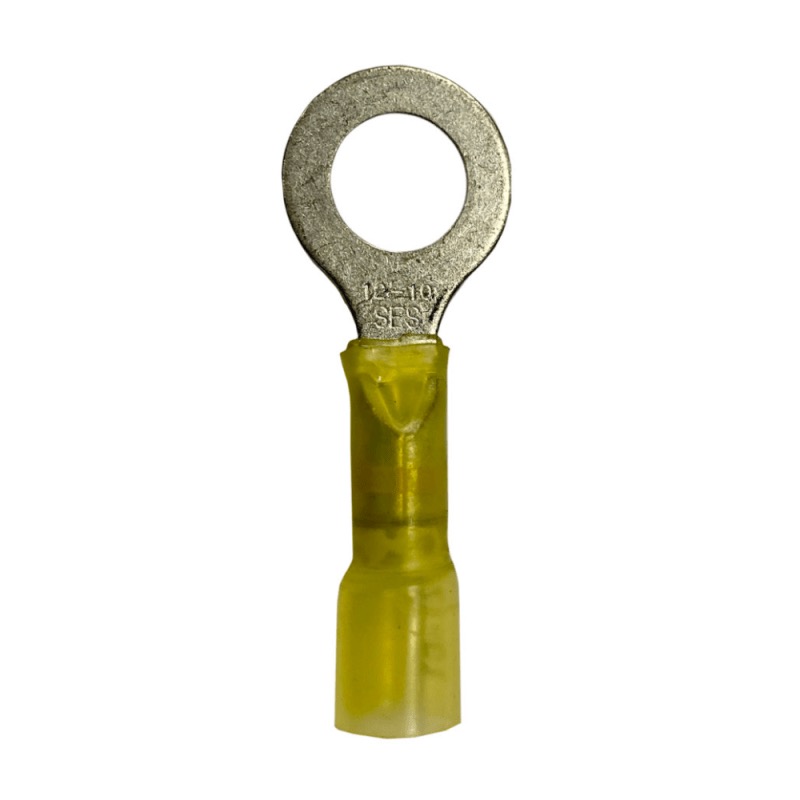 Solder and seal ring terminal 12-10 GA X #10 yellow