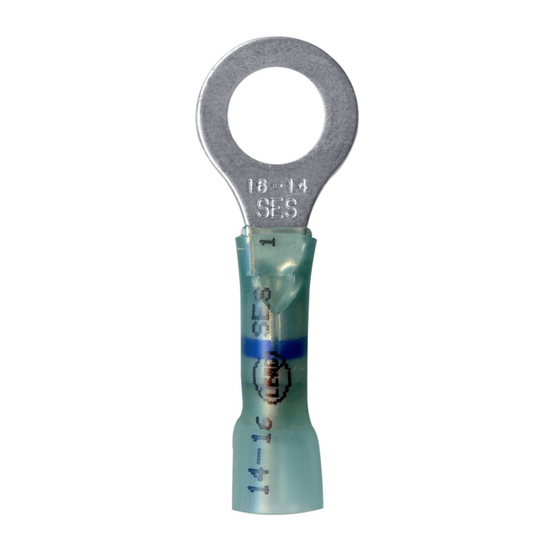 Solder and seal ring terminal 16-14 GA X #10 blue