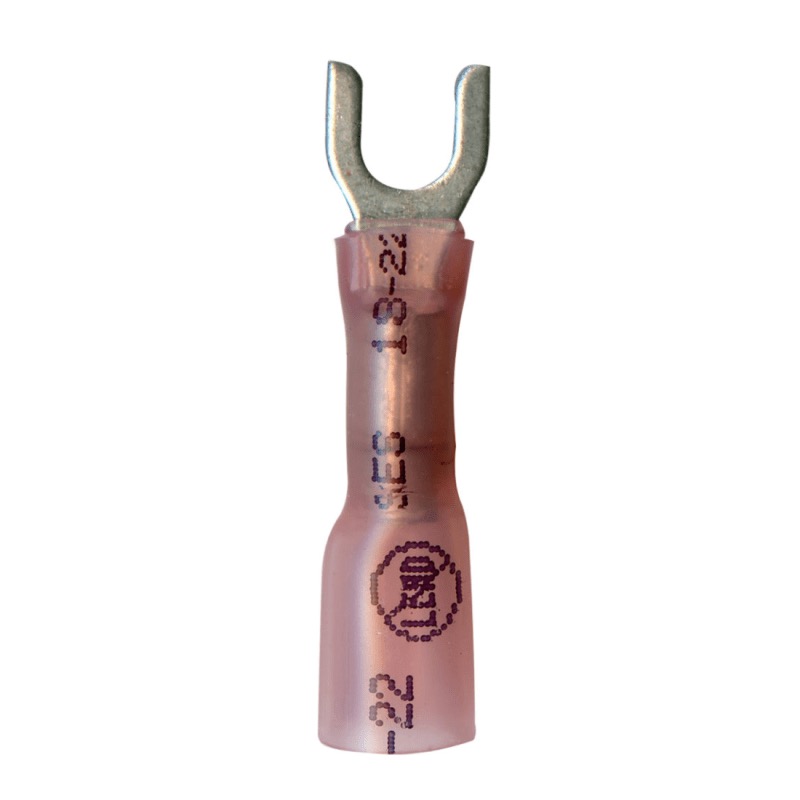 Cosse en U sertir et sceller 20-18 GA X #8 rouge