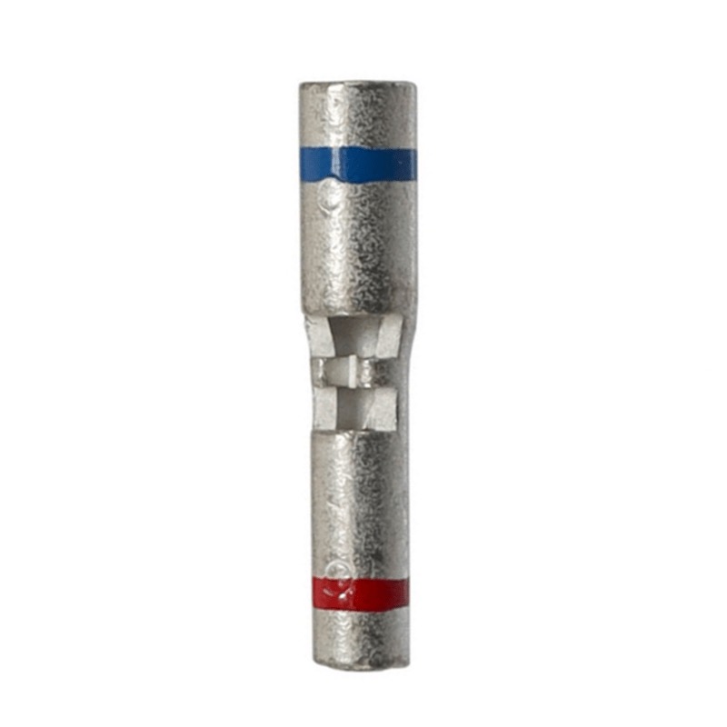 Non-insulated step-down butt connector 16-14 GA to 22-18 GA