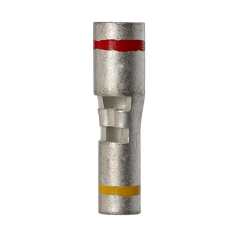 Non-insulated step-down butt connector 8 GA to 12-10 GA