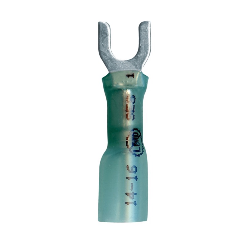 Cosse en U sertir souder et sceller 16-14 GA X #8 bleu