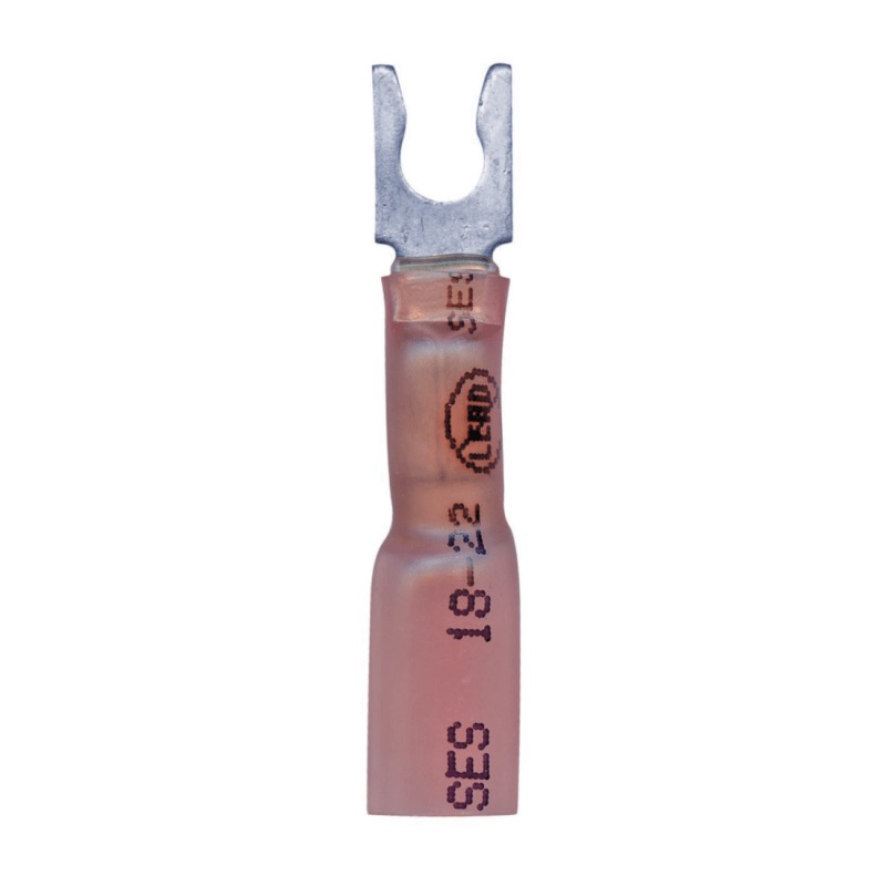 Cosse en U autobloquante sertir souder et sceller 20-18 GA X #6 rouge