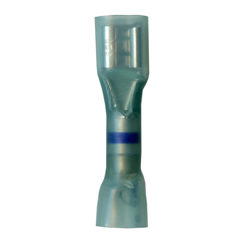 Fully insulated crimp solder and seal female quick disconnect terminal 16-14 GA X 0.250 blue
