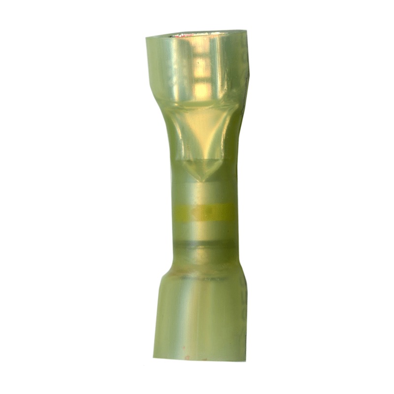 Fully insulated crimp solder and seal female quick disconnect terminal 12-10 GA X 0.250 yellow