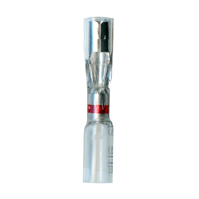 Fully insulated Crystal Clear crimp and seal female bullet terminal 22-18 GA X 0.157 transparent