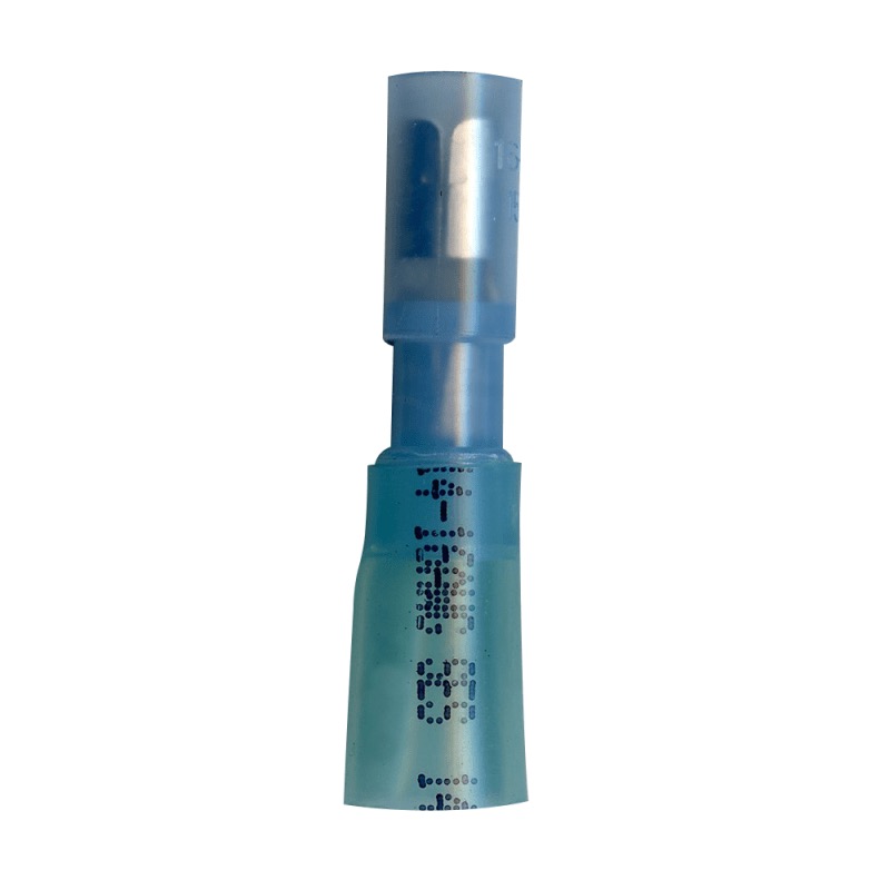 Fully insulated crimp and seal female bullet terminal 16-14 GA X 0.180 blue