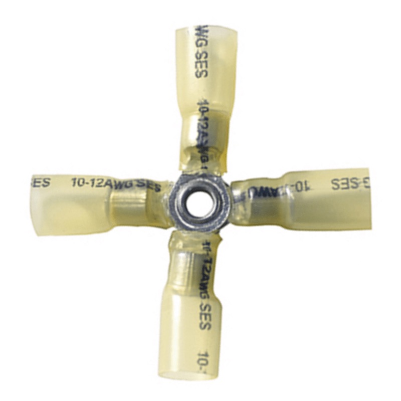 Crimp and seal 4-way splice 12-10 GA yellow