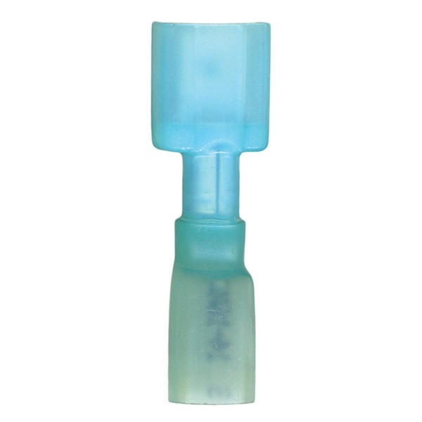 Fully insulated crimp and seal male quick disconnect terminal 16-14 GA X 0.250 blue style Molex