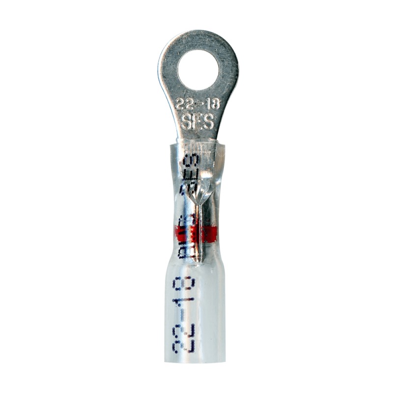 Crystal Clear crimp and seal ring terminal 22-18 GA X #10 transparent