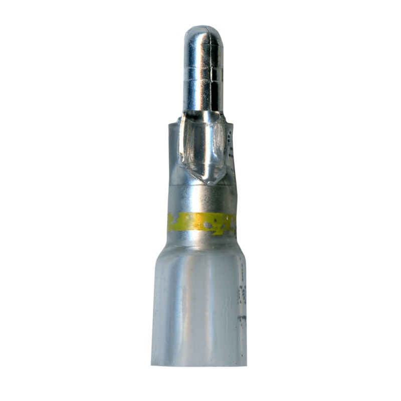 Crystal Clear crimp and seal male bullet terminal 12-10 GA X 0.157 transparent