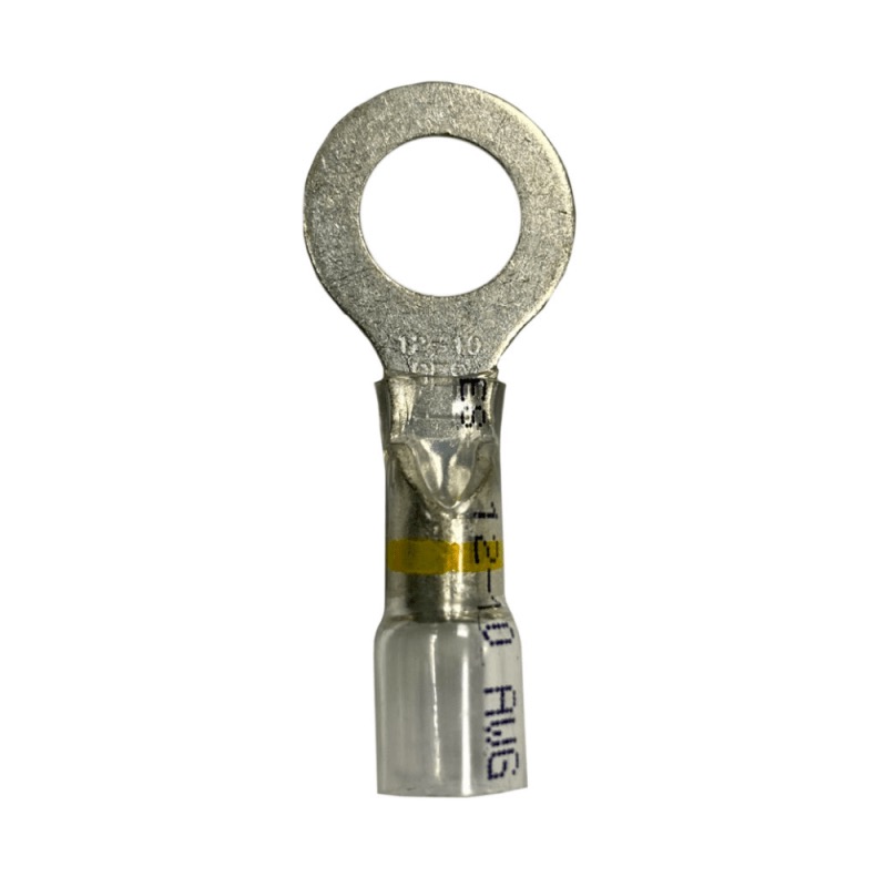 Crystal Clear crimp and seal ring terminal 12-10 GA X 3/8 transparent