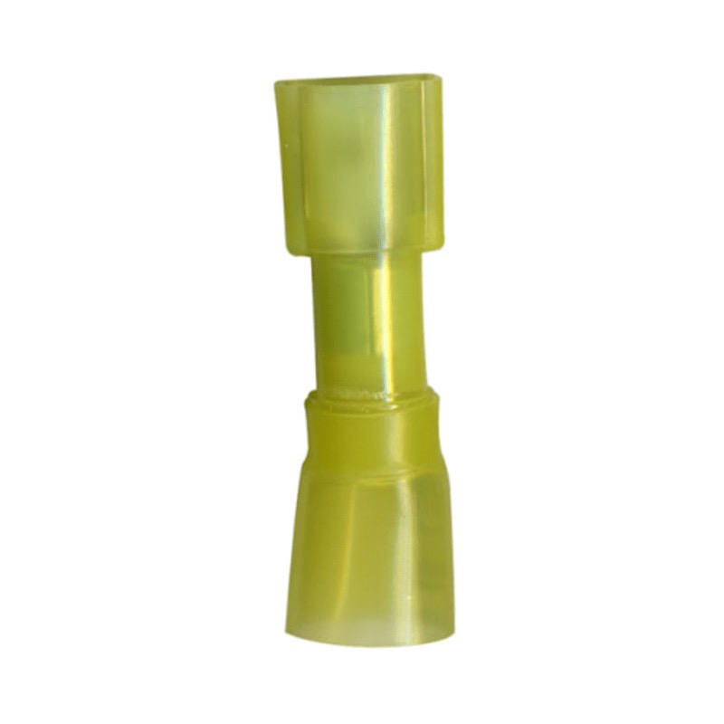 Fully insulated crimp and seal male quick disconnect terminal 12-10 GA X 0.250 yellow