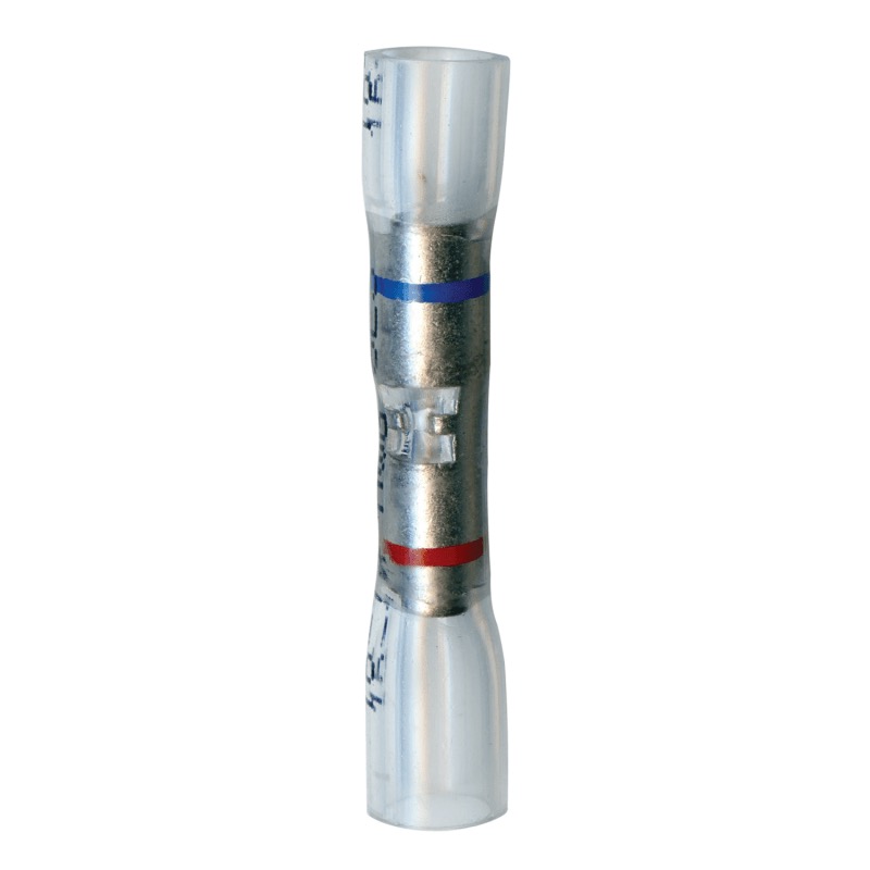 Crystal Clear crimp and seal step-down butt connector 16-14 GA to 22-18 GA