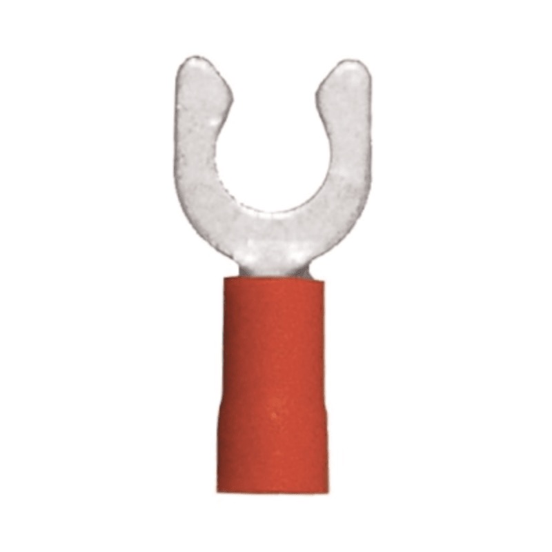 Cosse en U autobloquante isolée en PVC 22-18 GA X #6 rouge