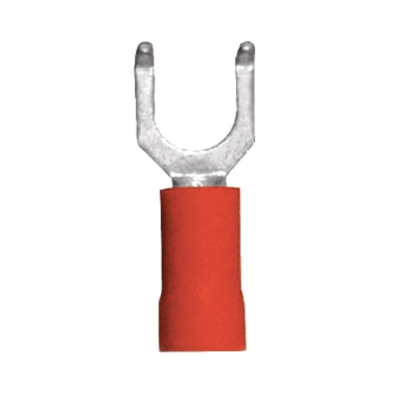 Cosse en U à bouts recourbés isolée en PVC 22-18 GA X #6 rouge