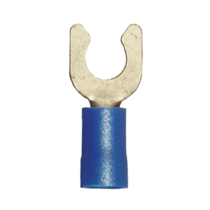 Cosse en U autobloquante isolée en PVC 16-14 GA X #6 bleu