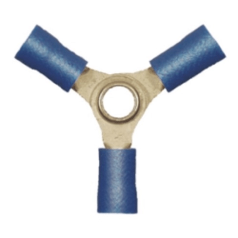 PVC insulated 3-way splice 16-14 GA blue