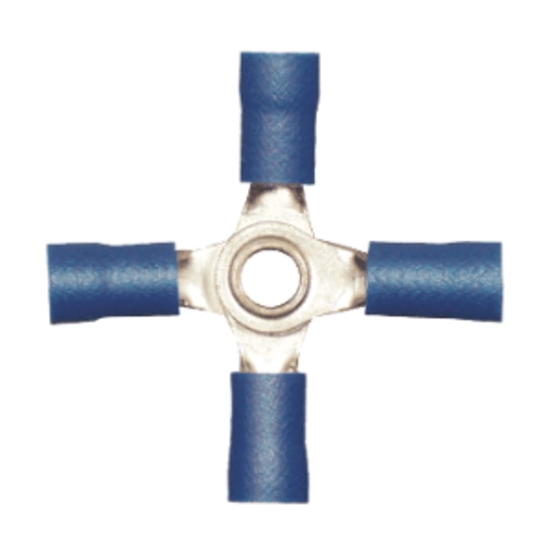 PVC insulated 4-way splice 16-14 GA blue