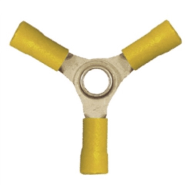 PVC insulated 3-way splice 12-10 GA yellow