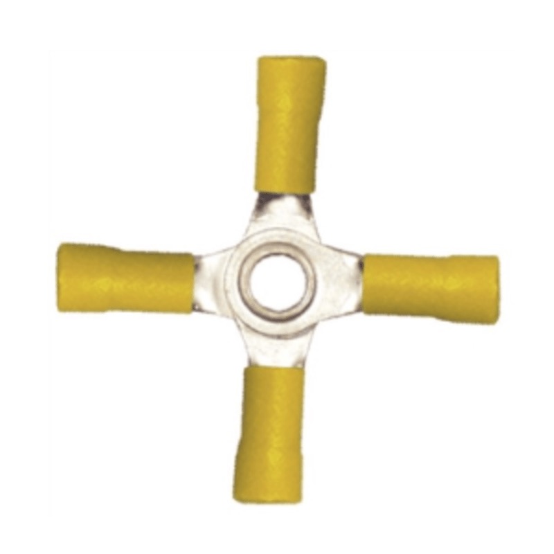 PVC insulated 4-way splice 12-10 GA yellow