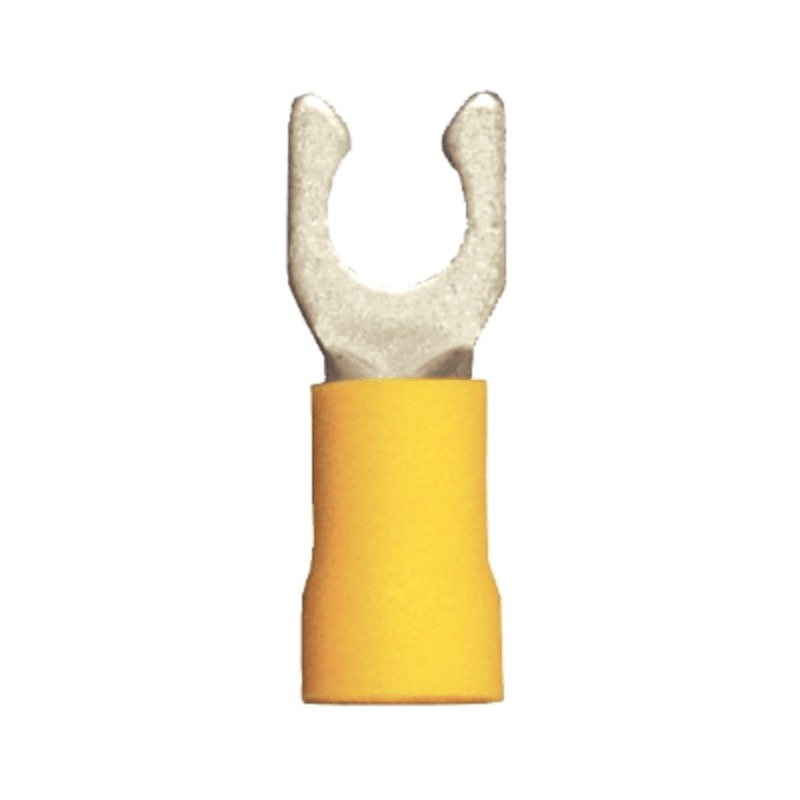 Cosse en U autobloquante isolée en PVC 12-10 GA X #8 jaune