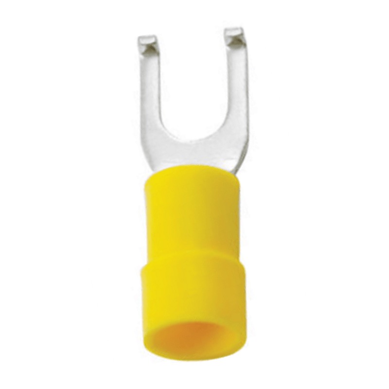 Cosse en U à bouts recourbés isolée en PVC 12-10 GA X #6 jaune