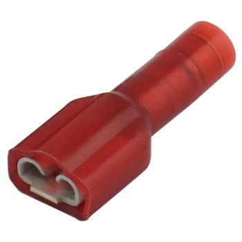 Nylon fully insulated anti-vibration female quick disconnect terminal 22-18 GA X 0.187 red