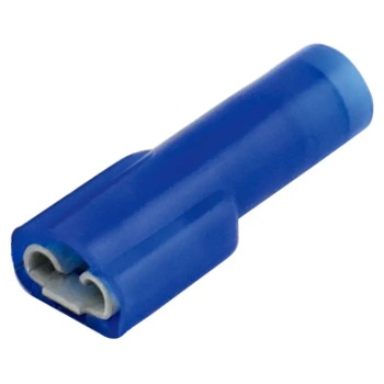 Nylon fully insulated anti-vibration female quick disconnect terminal 16-14 GA X 0.187 blue