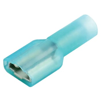 Nylon fully insulated anti-vibration female quick disconnect terminal 16-14 GA X 0.250 blue
