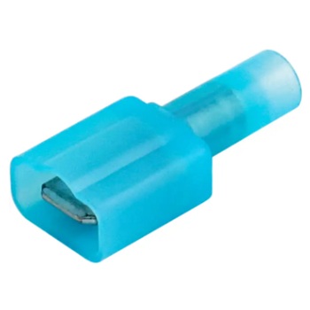 Nylon fully insulated anti-vibration male quick disconnect terminal 16-14 GA X 0.250 blue