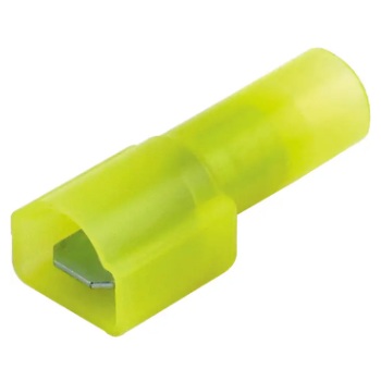 Nylon fully insulated anti-vibration male quick disconnect terminal 12-10 GA X 0.250 yellow