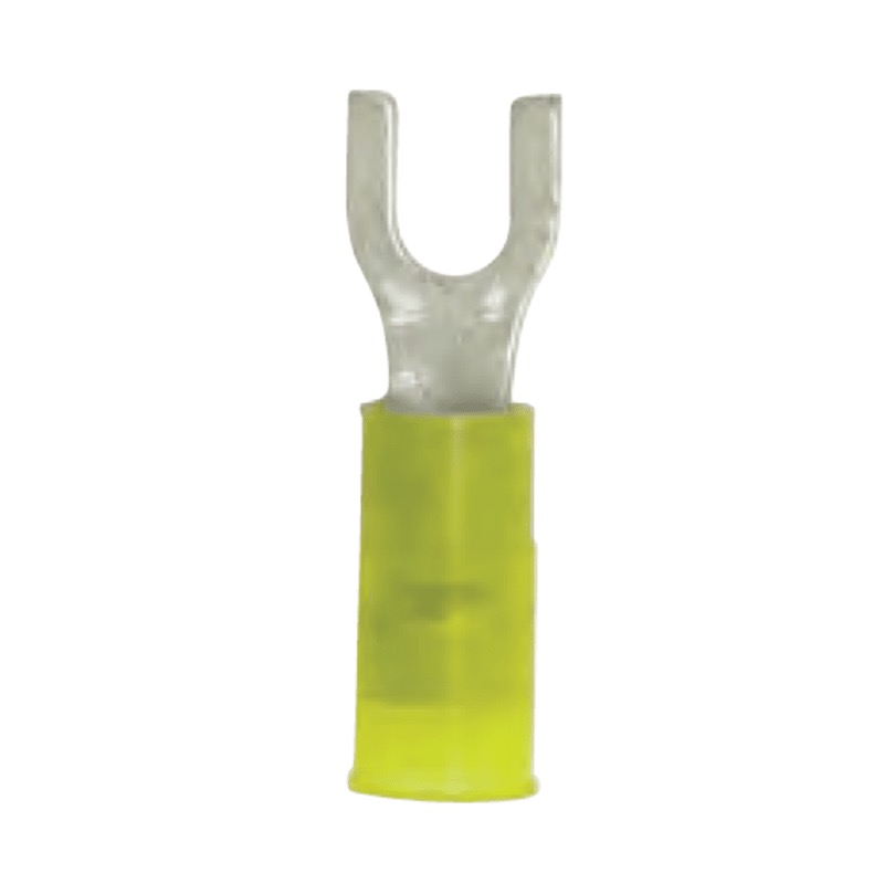 Cosse en U antivibration isolée en nylon 12-10 GA X #8 jaune