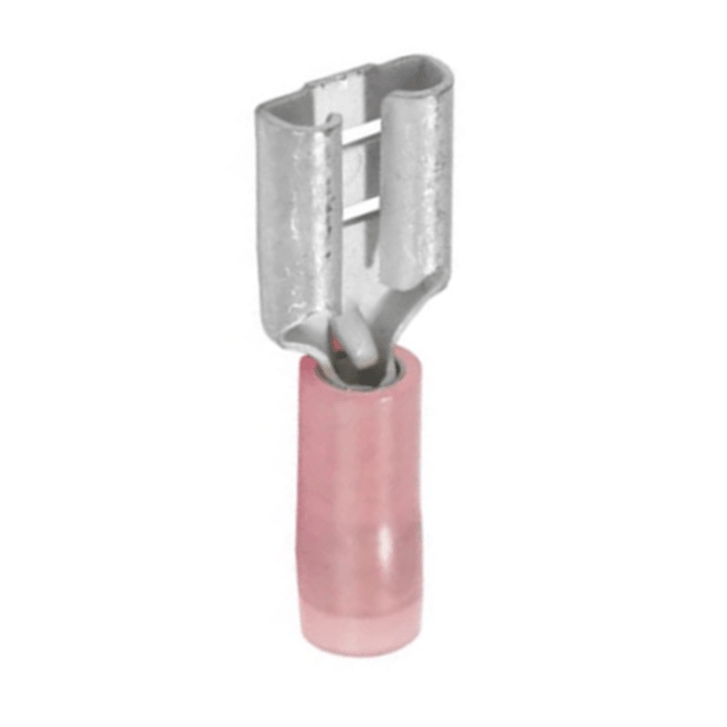 Nylon insulated anti-vibration female quick disconnect terminal 22-18 GA X 0.187 red
