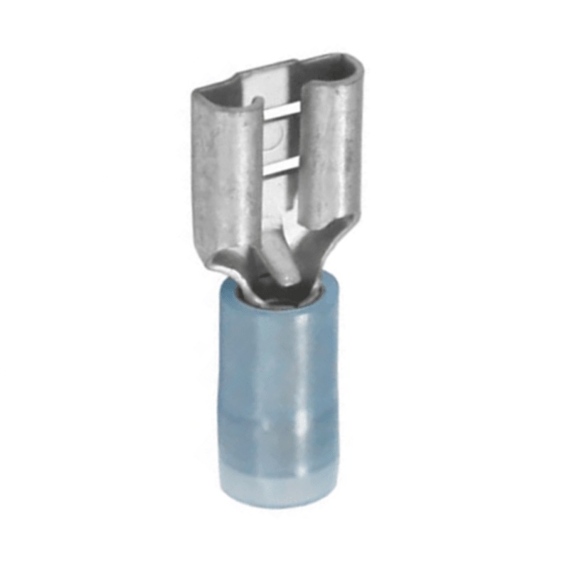 Nylon insulated anti-vibration female quick disconnect terminal 16-14 GA X 0.187 blue