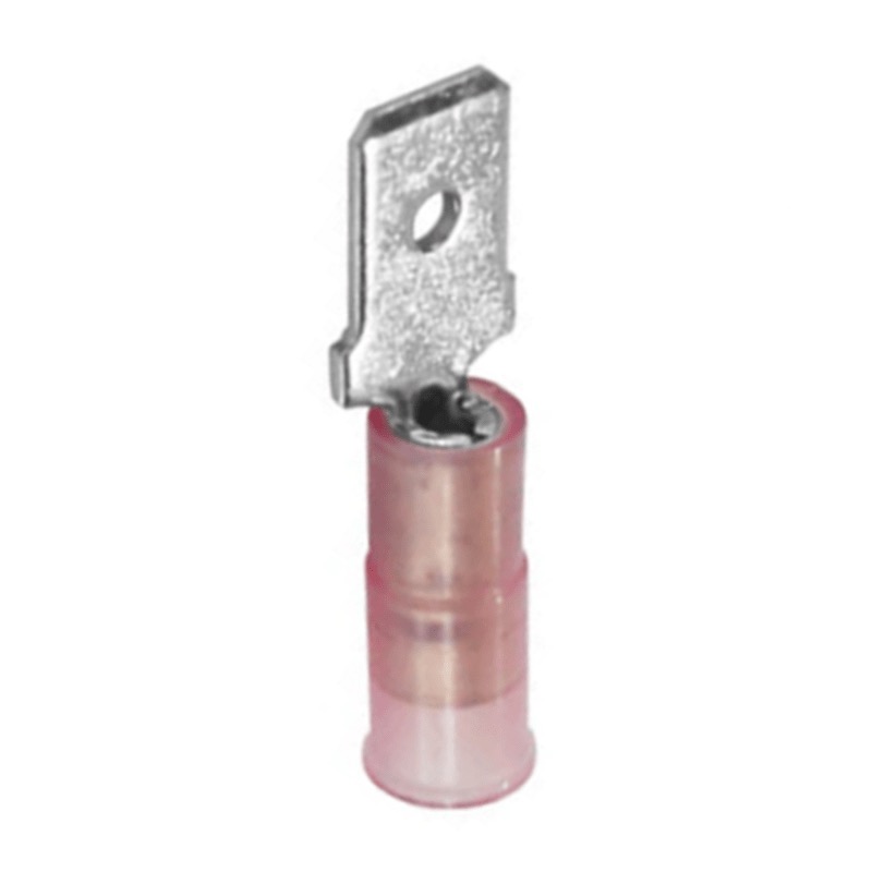 Nylon insulated anti-vibration male quick disconnect terminal 22-18 GA X 0.187 red