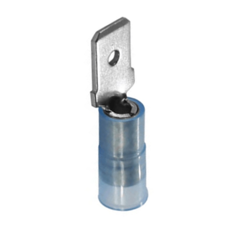 Nylon insulated anti-vibration male quick disconnect terminal 16-14 GA X 0.187 blue