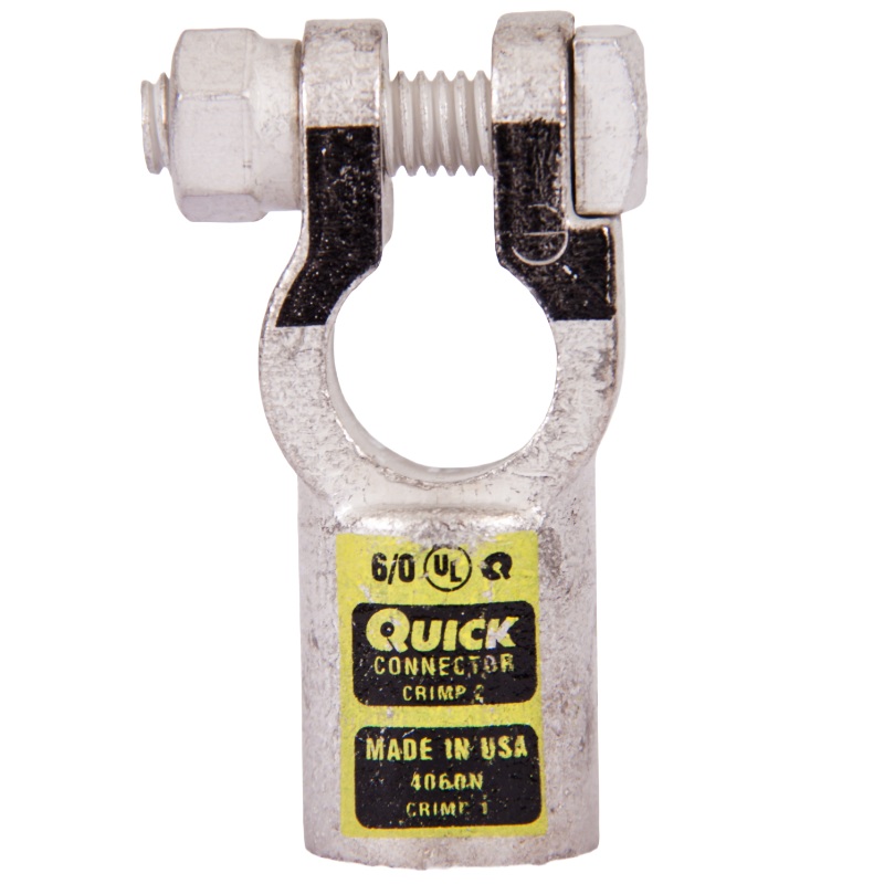 Quick® post battery straight HD terminal 250 MCM negative yellow tin plated copper