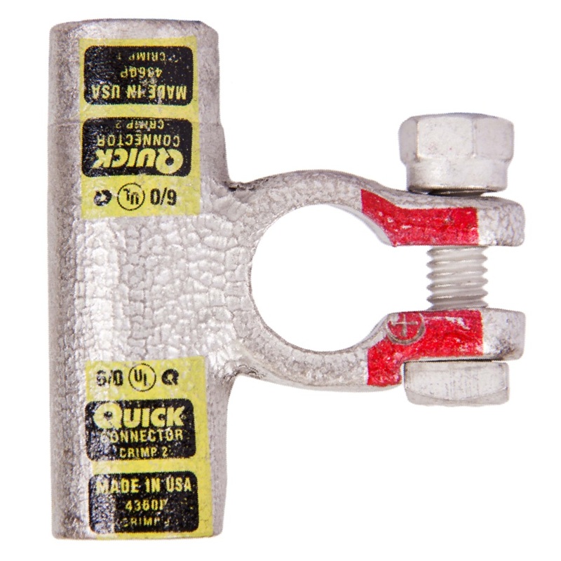 Quick® post battery HD flag connector 250 MCM positive yellow tin plated copper