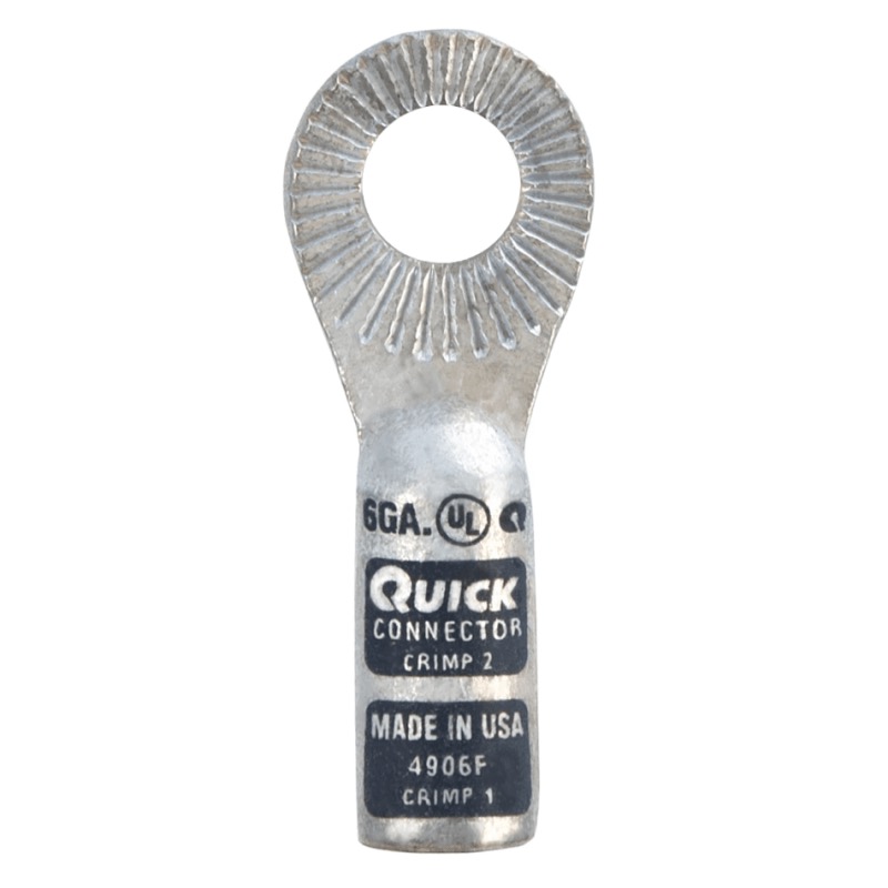 Quick® stud battery straight locking HD lug 6 GA X 3/8 grey tin plated copper