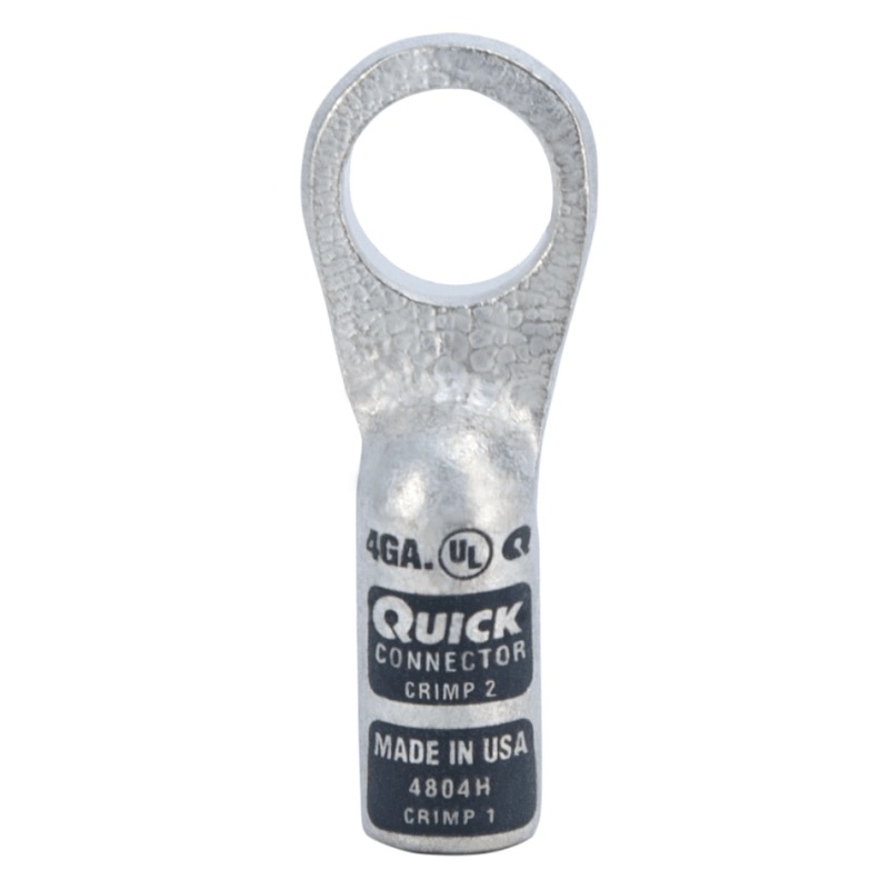 Quick® stud battery straight HD lug 4 GA X 1/2 grey tin plated copper