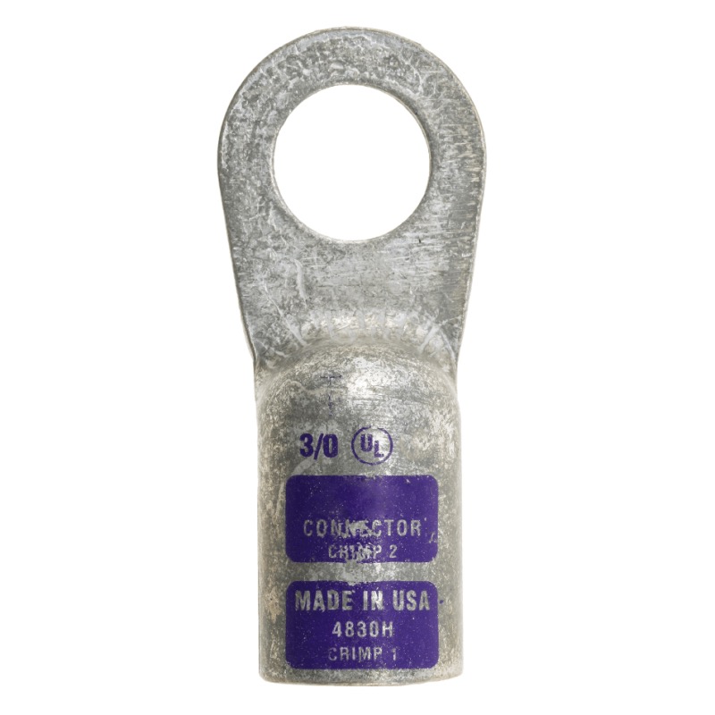 Quick® stud battery straight HD lug 3/0 GA X 1/2 purple tin plated copper